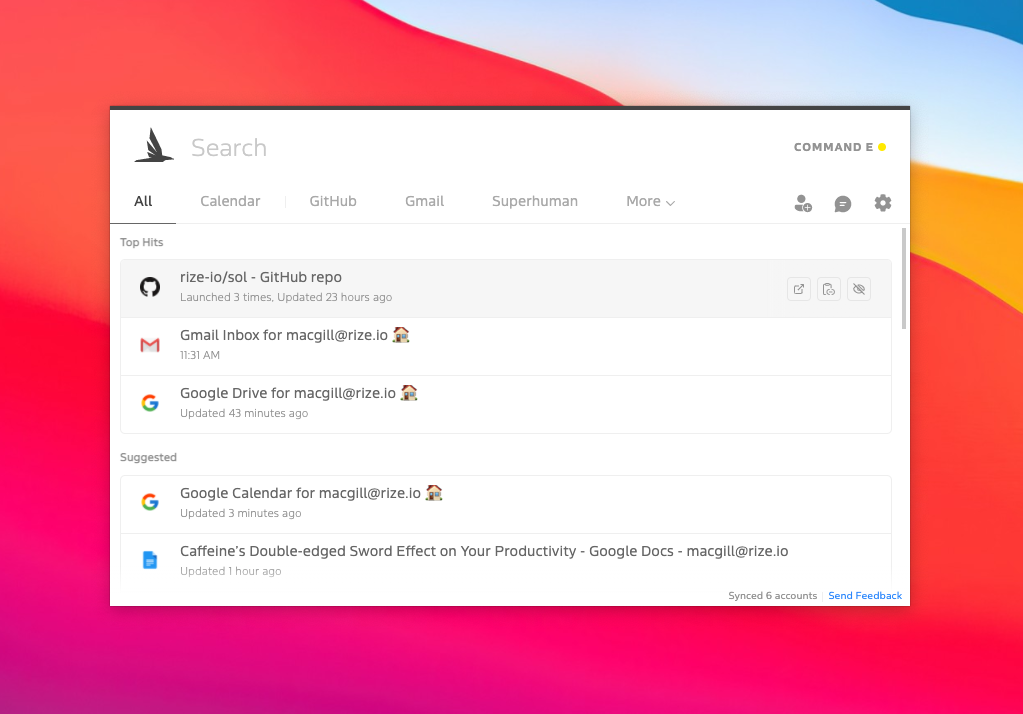 Command E - Your Everything Search