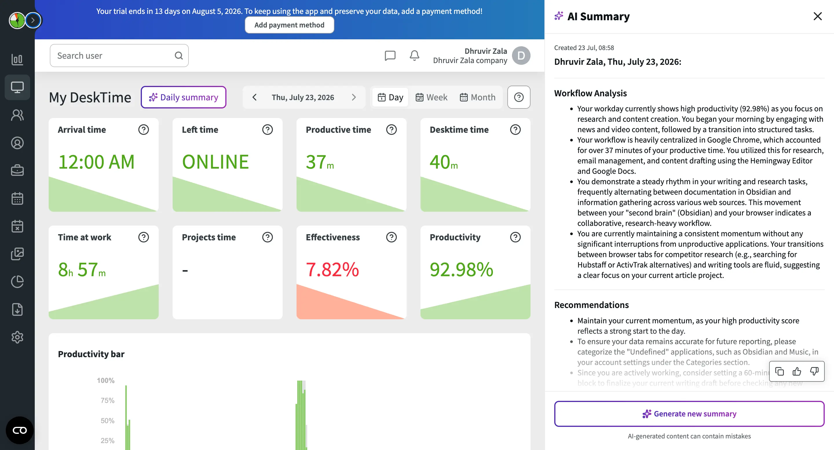DeskTime as a Hubstaff alternative